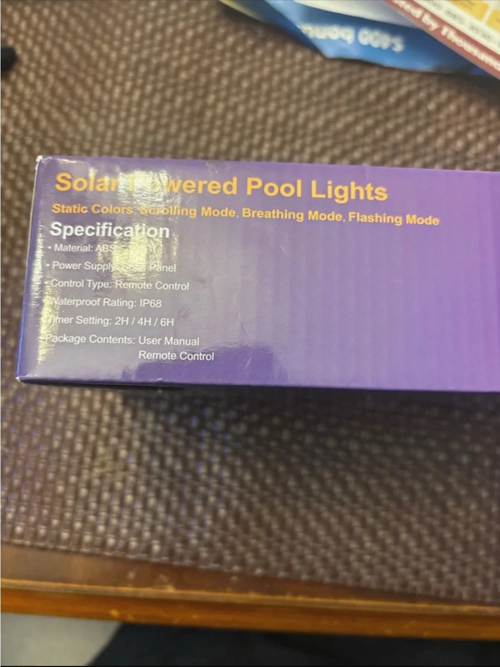 Solar Powered Pool Light - Multicolor LED (Purple/Teal Packaging)